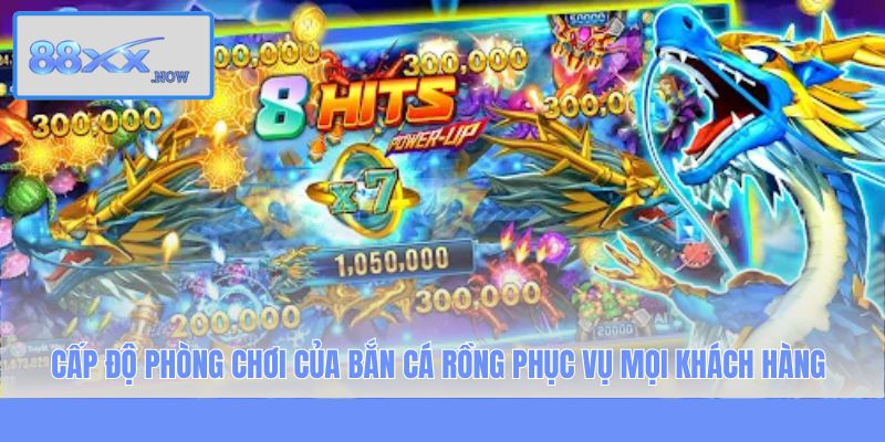 Cấp độ phòng chơi của Bắn Cá Rồng phục vụ mọi khách hàng